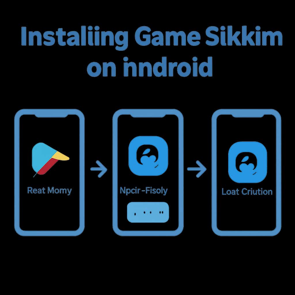 Diagram illustrating the installation process for Game Sikkim on Android.