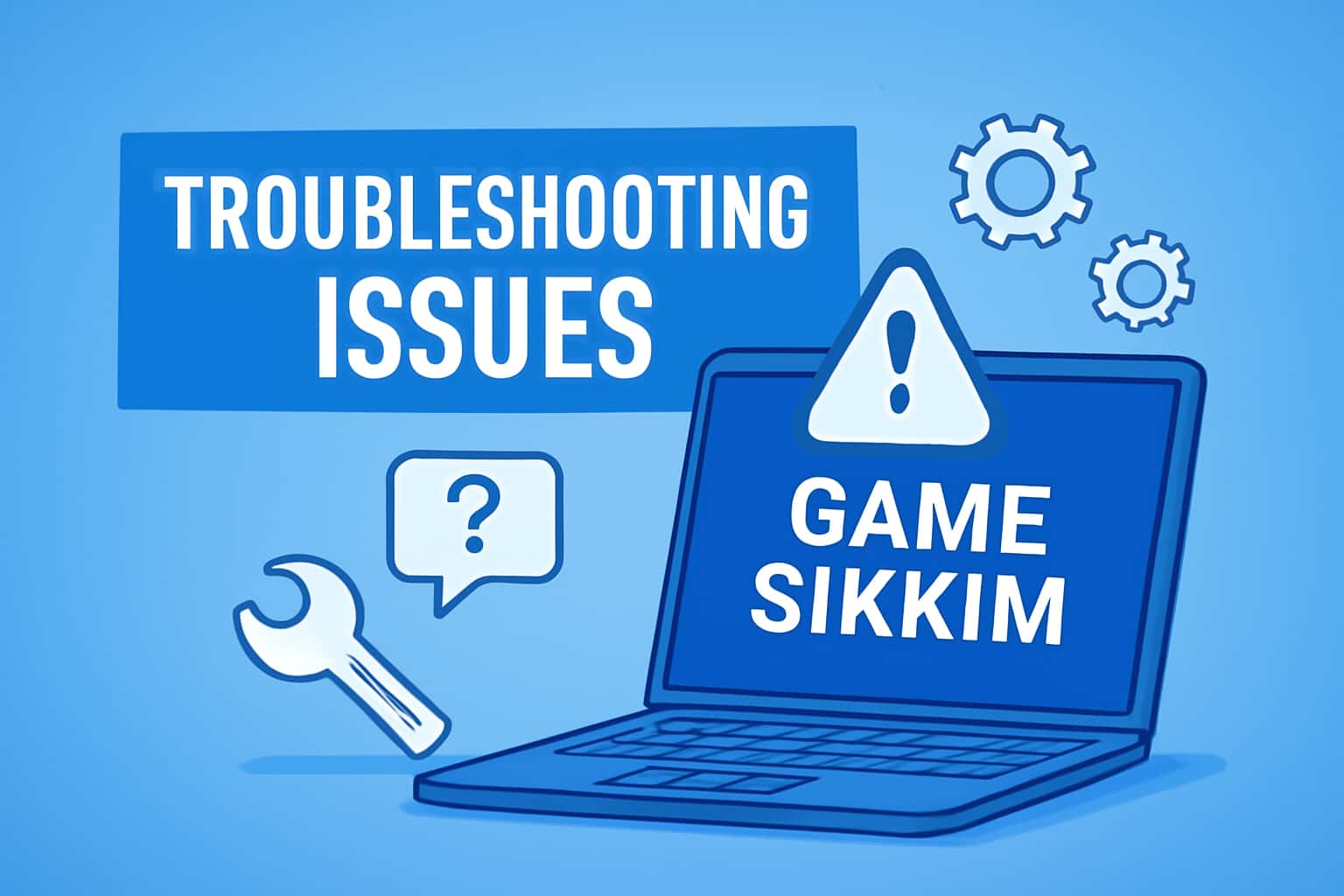 An informative scene illustrating troubleshooting methods for Game Sikkim.